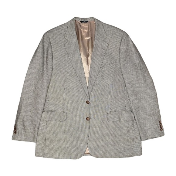 Chaps Ralph Lauren Other - Chaps Ralph Lauren Blazer Men 46R Tan Black Excellent Micro-Check Houndstooth